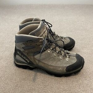 Scarpa Hiking Boots Mens Size 9 Gray Suede Gore-Tex Vibram Waterproof Outdoor